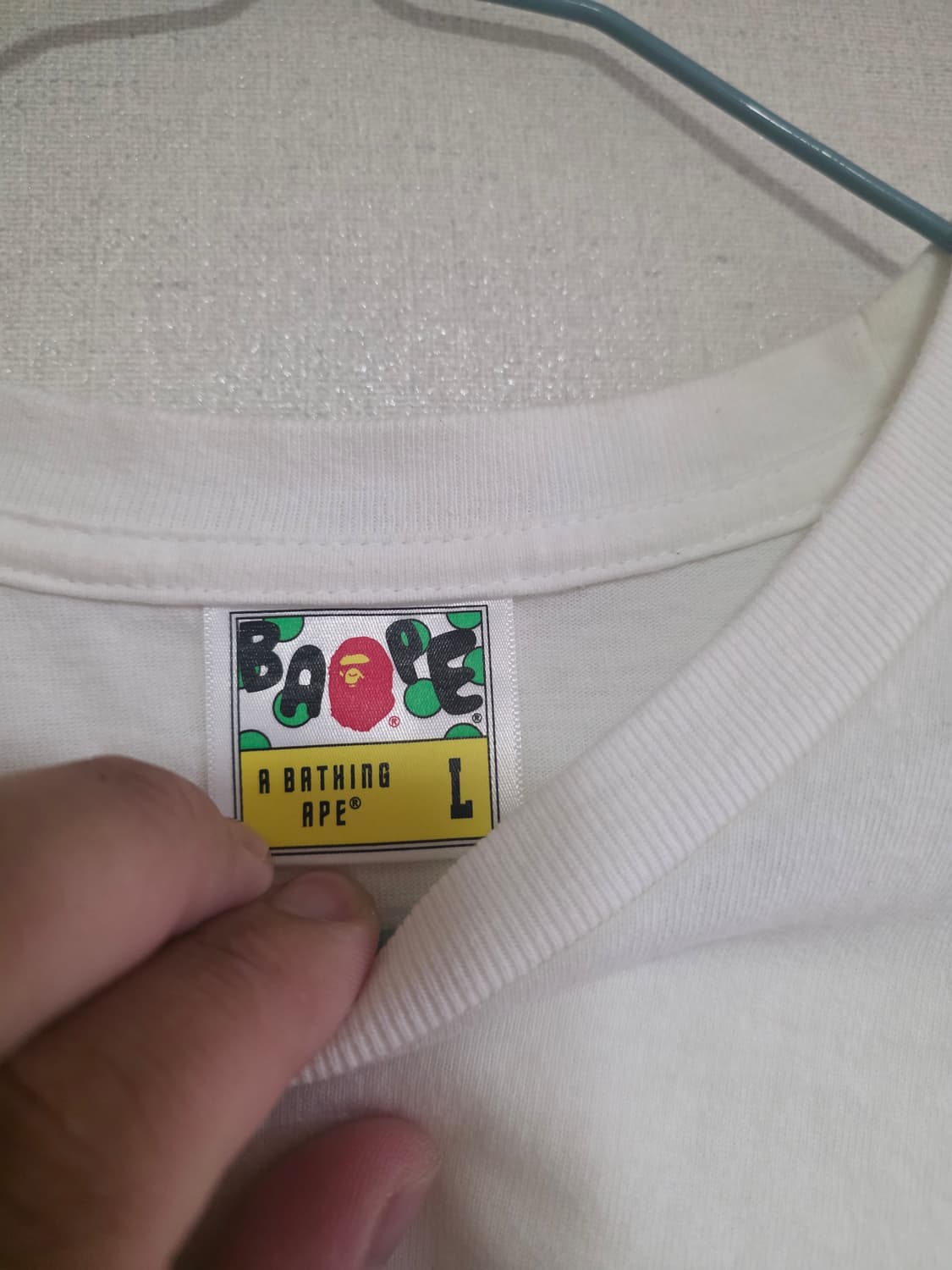 [L]베이프 기본컬리지 반팔티 화이트 상품이미지3