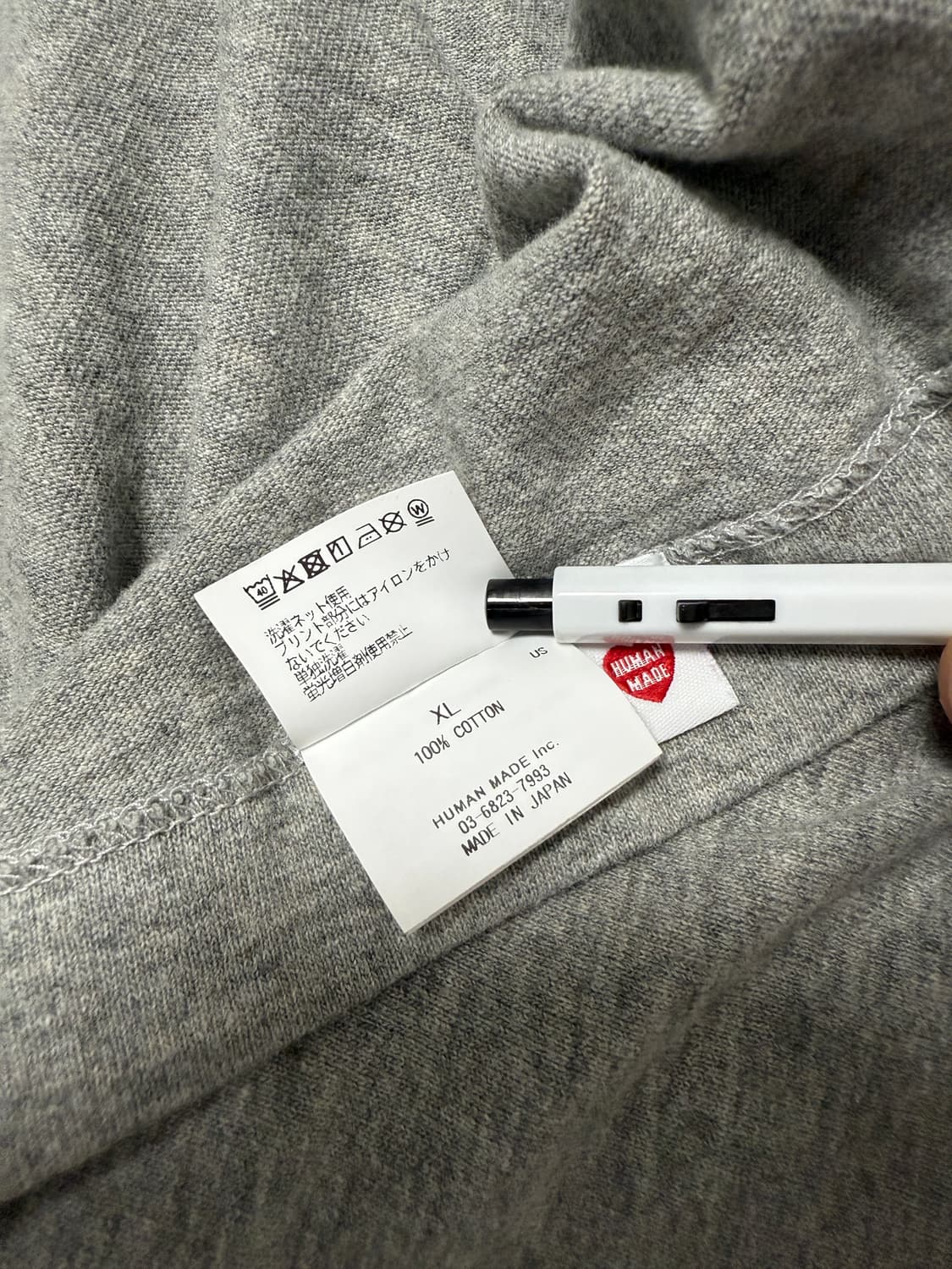 휴먼메이드 스몰 로고 티셔츠 그레이 XL 상품이미지6