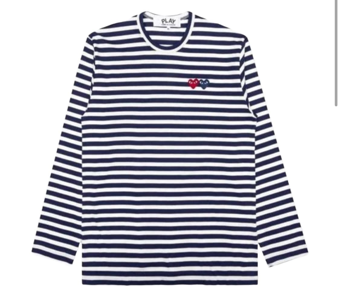 [새상품] 꼼데가르송 더블하트 롱슬리브 상품이미지1