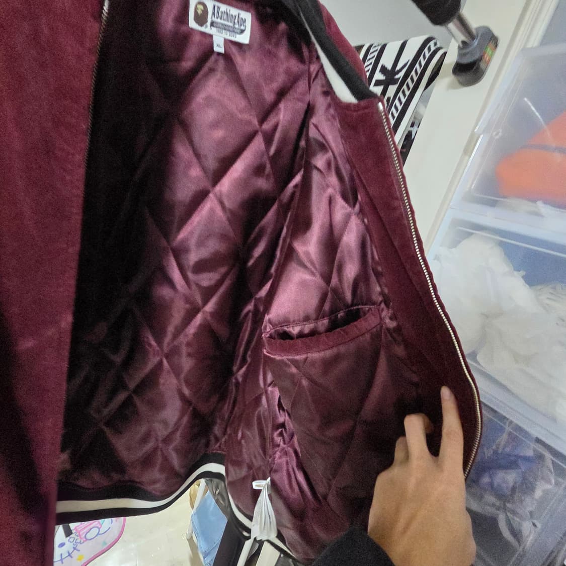 베이프 벨루어 수베니 어 버건디 자켓 상품이미지7