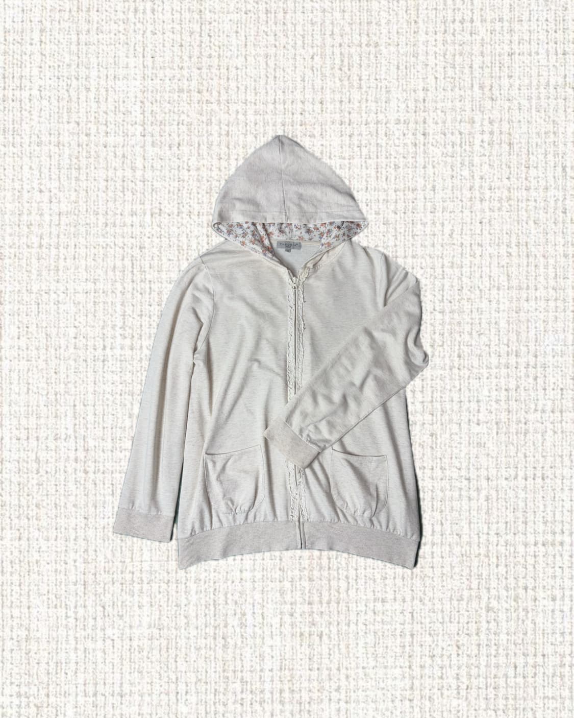 아이보리 크로쉐 후드 집업 상품이미지1