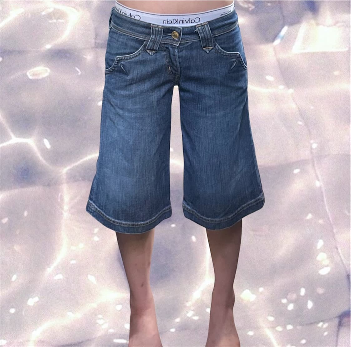 일본빈티지 중청 버뮤다 데님 팬츠 반바지 30 상품이미지2
