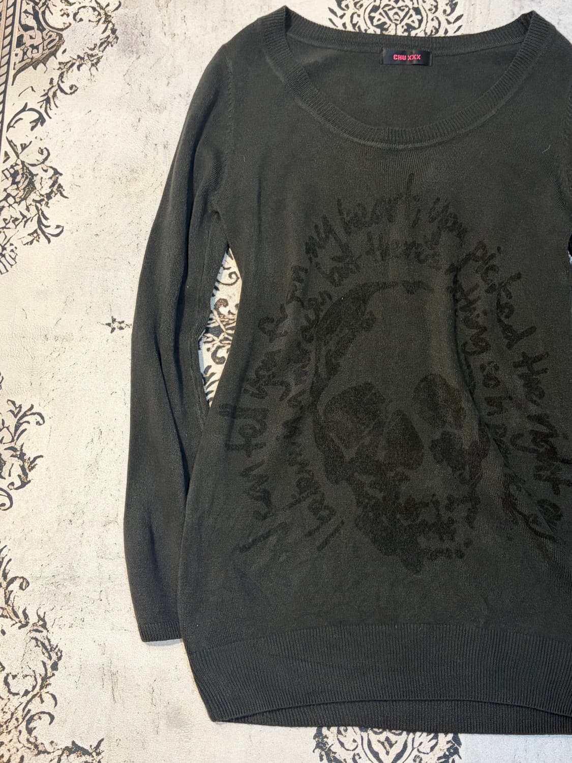 Gothic skull lettering long knit 상품이미지8