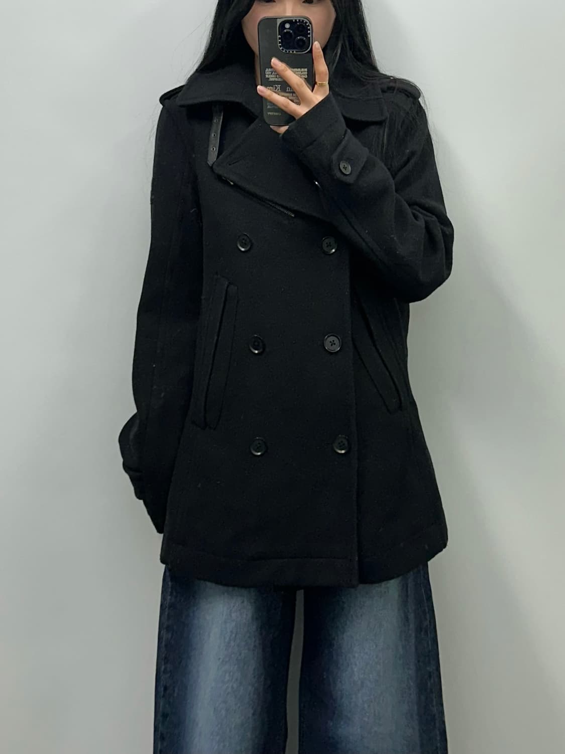 디젤 블랙 울 투웨이 피코트 상품이미지1