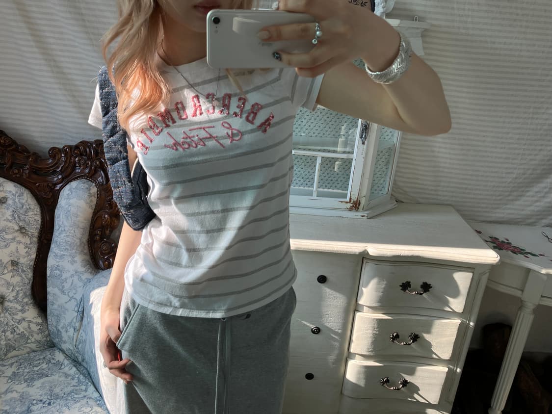 Abercrombie stripe pink bead t-shirt 상품이미지4