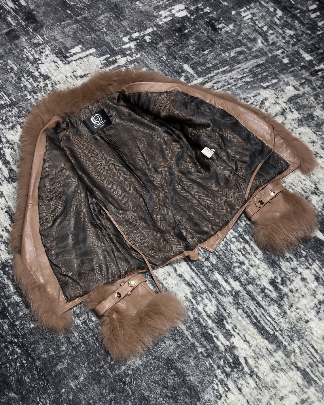 {Unknown} Rabbit Fur Leather Jacket 상품이미지5