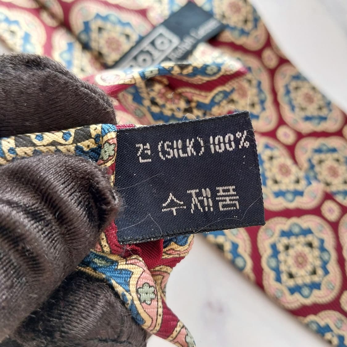 폴로 랄프 로렌 실크 와인 패턴 넥타이 8.9cm A등급 K2074 상품이미지7