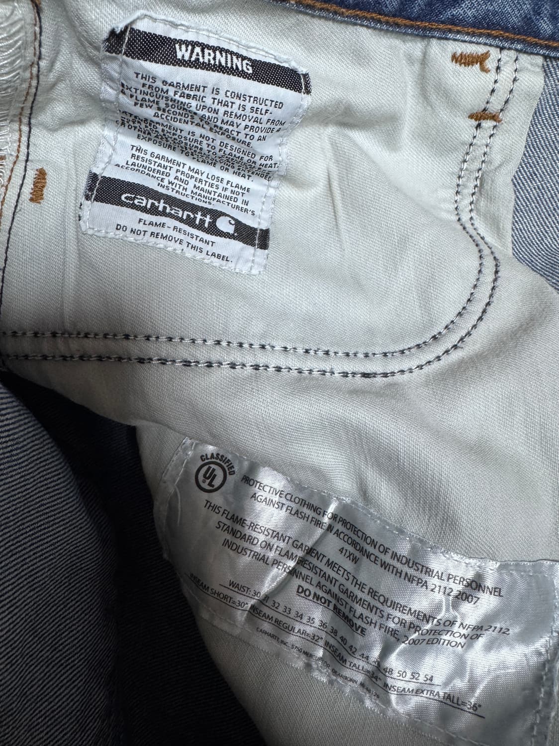 빈티지 칼하트FR 방염라인 데님 34/30 상품이미지6