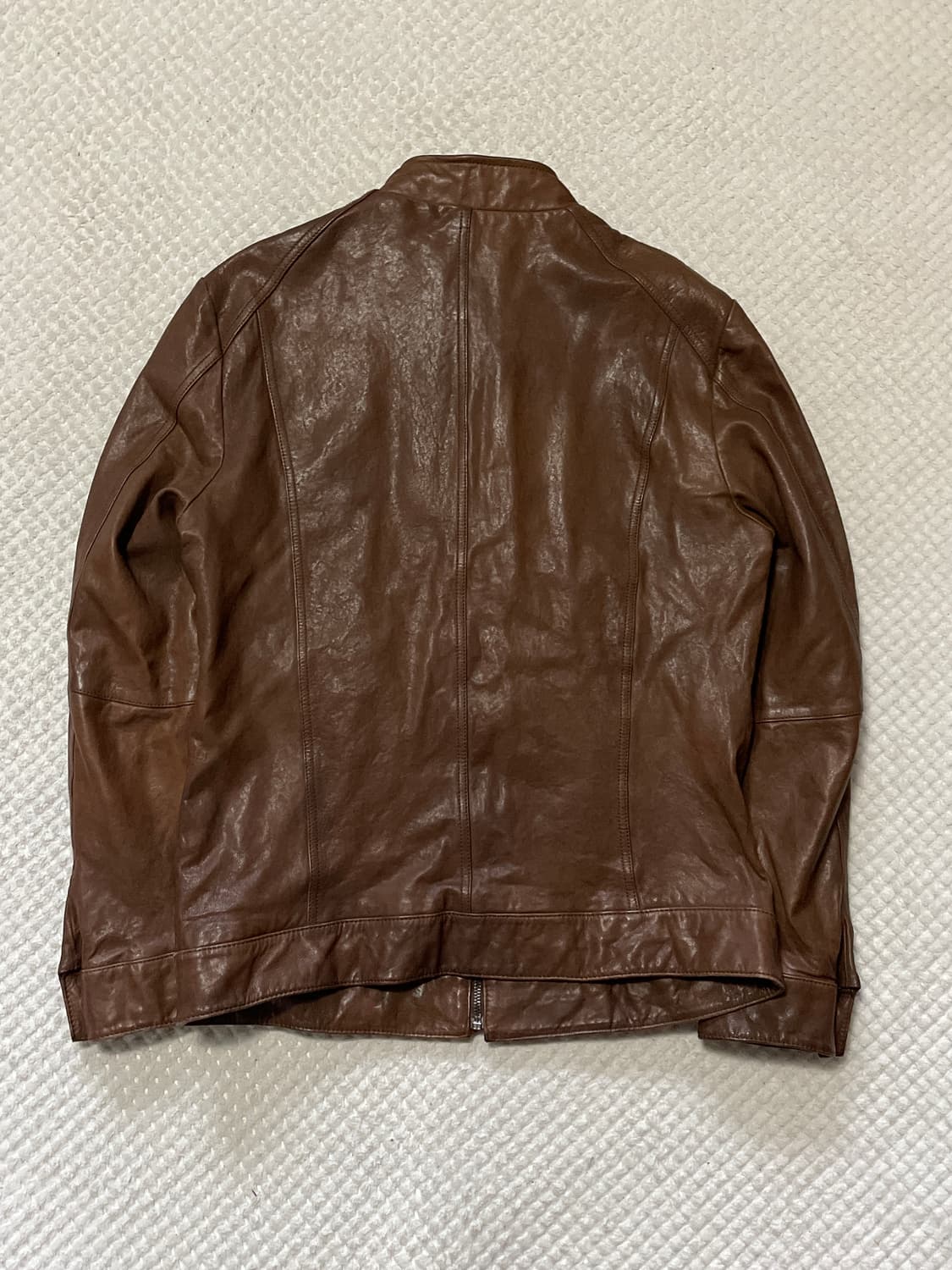 AND Z 웨스턴 무드 램스킨 양가죽 바이커 절개 레더 자켓 상품이미지2