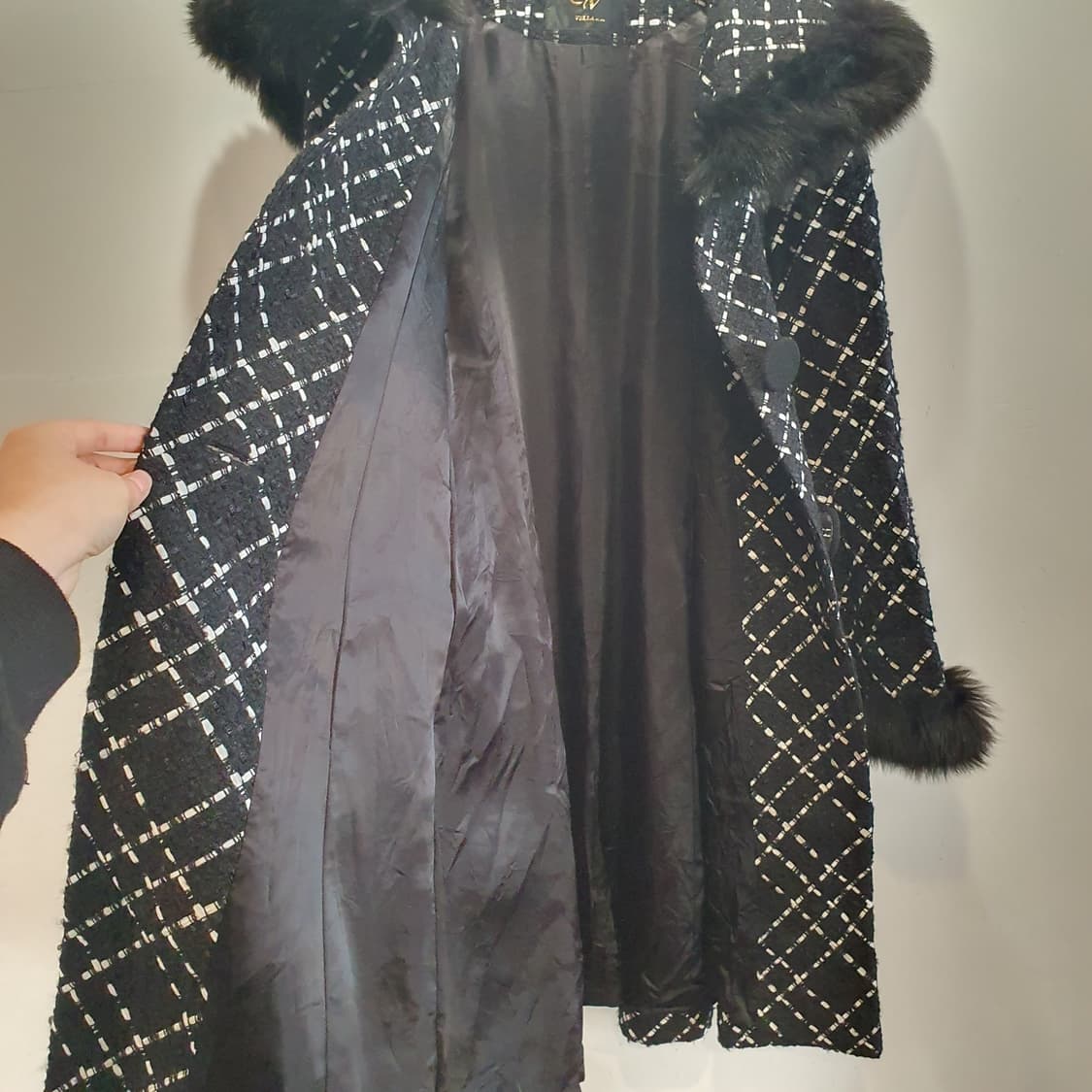 트위드 폭스퍼 코트 Vella *made in Japan 상품이미지2