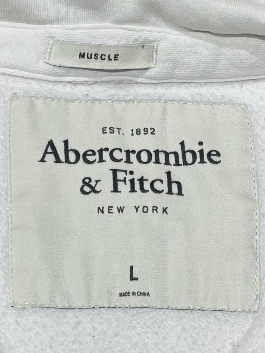 아베크롬비 사이드로고 화이트 후드집업 상품이미지6