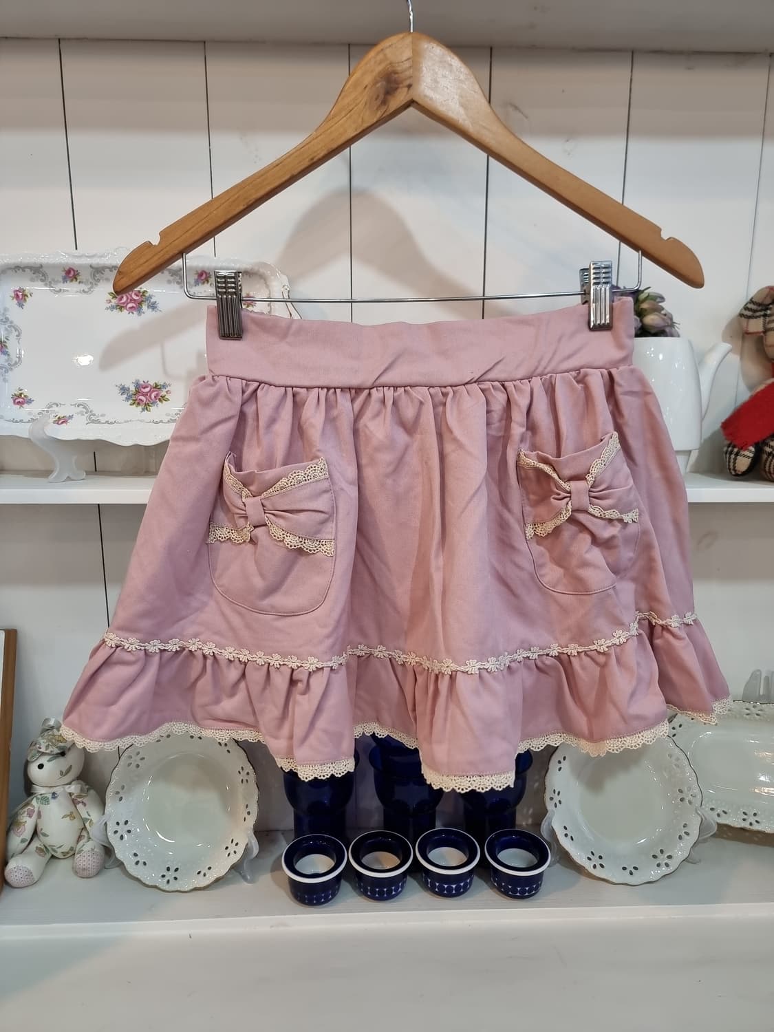 디어리 딸기우유 로즈핑크 프릴치마 상품이미지2