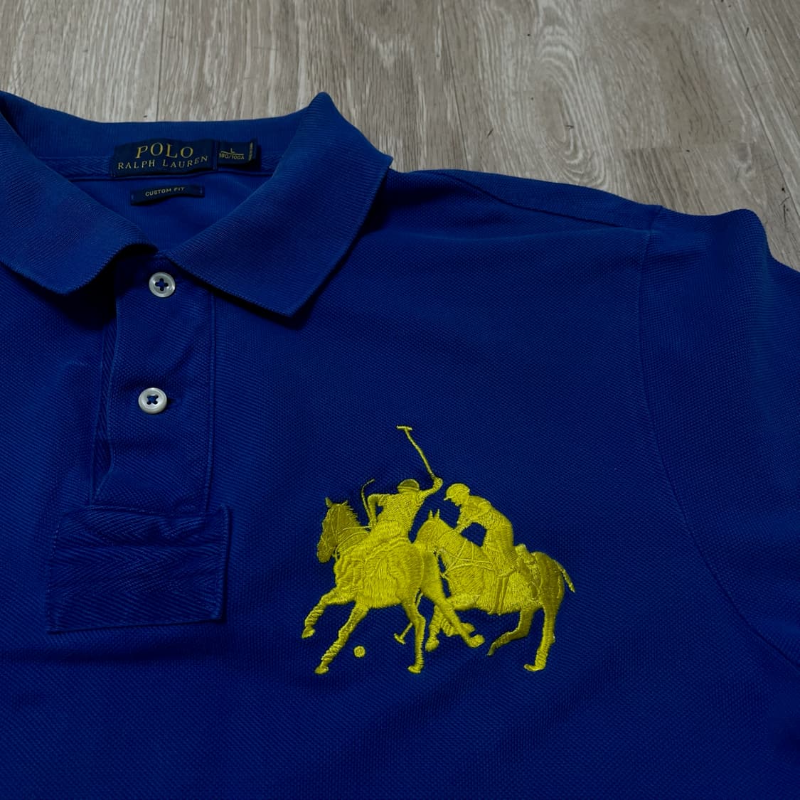 폴로 랄프로렌 커스텀핏 빅포니 반팔 카라티 [블루] L/100 상품이미지4