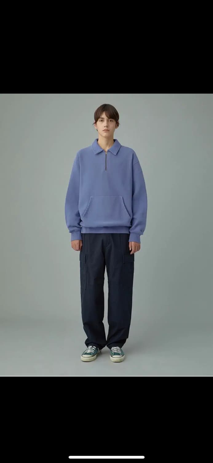 [M] 카키스 O.D 쿼터 집 풀오버 페이디드 네이비 상품이미지3