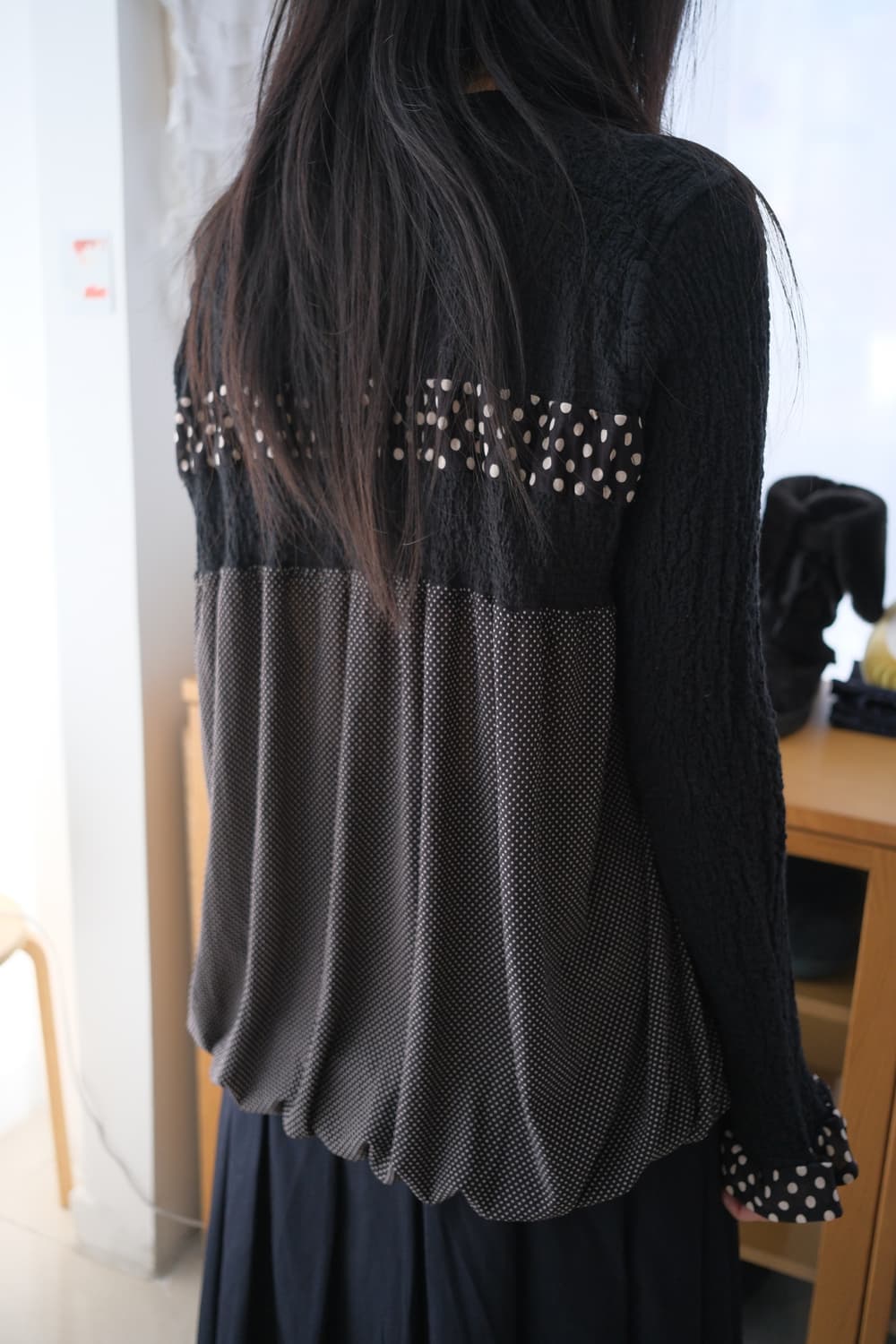 Wrinkled dot frill cardigan 상품이미지4