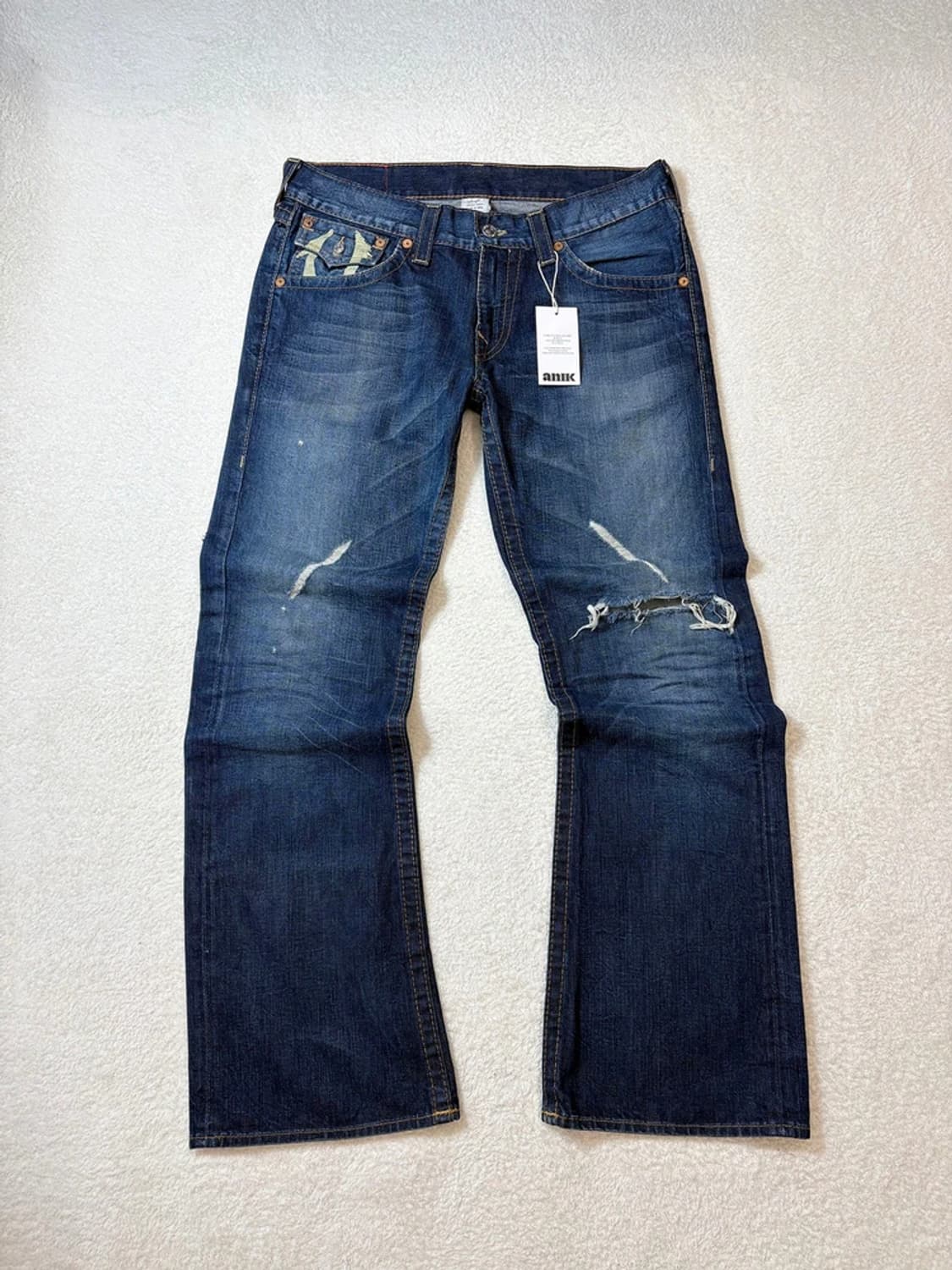 트루릴리젼 00's USA 프린팅 데미지드 데님 팬츠 PN6066 상품이미지4