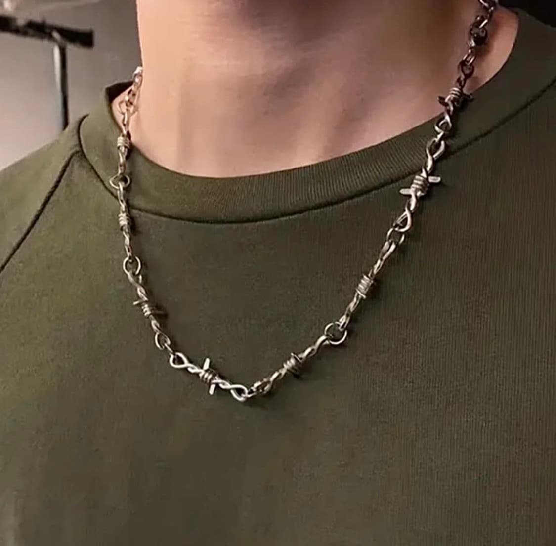 바버드 브로치 체인 목걸이 상품이미지1