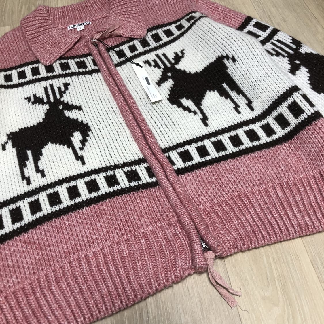 (F) 새상품 파르티멘토 PARTIMENTO 코위찬 니트 집업 가디건 상품이미지4