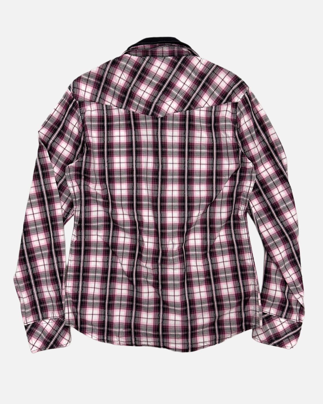 western texture check layered shirt 상품이미지4