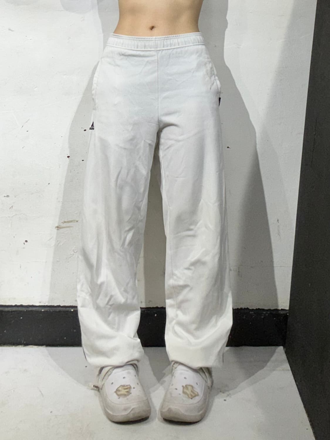 아디다스 화이트 와이드 블랙 사이드 라인 팬츠 M 상품이미지2