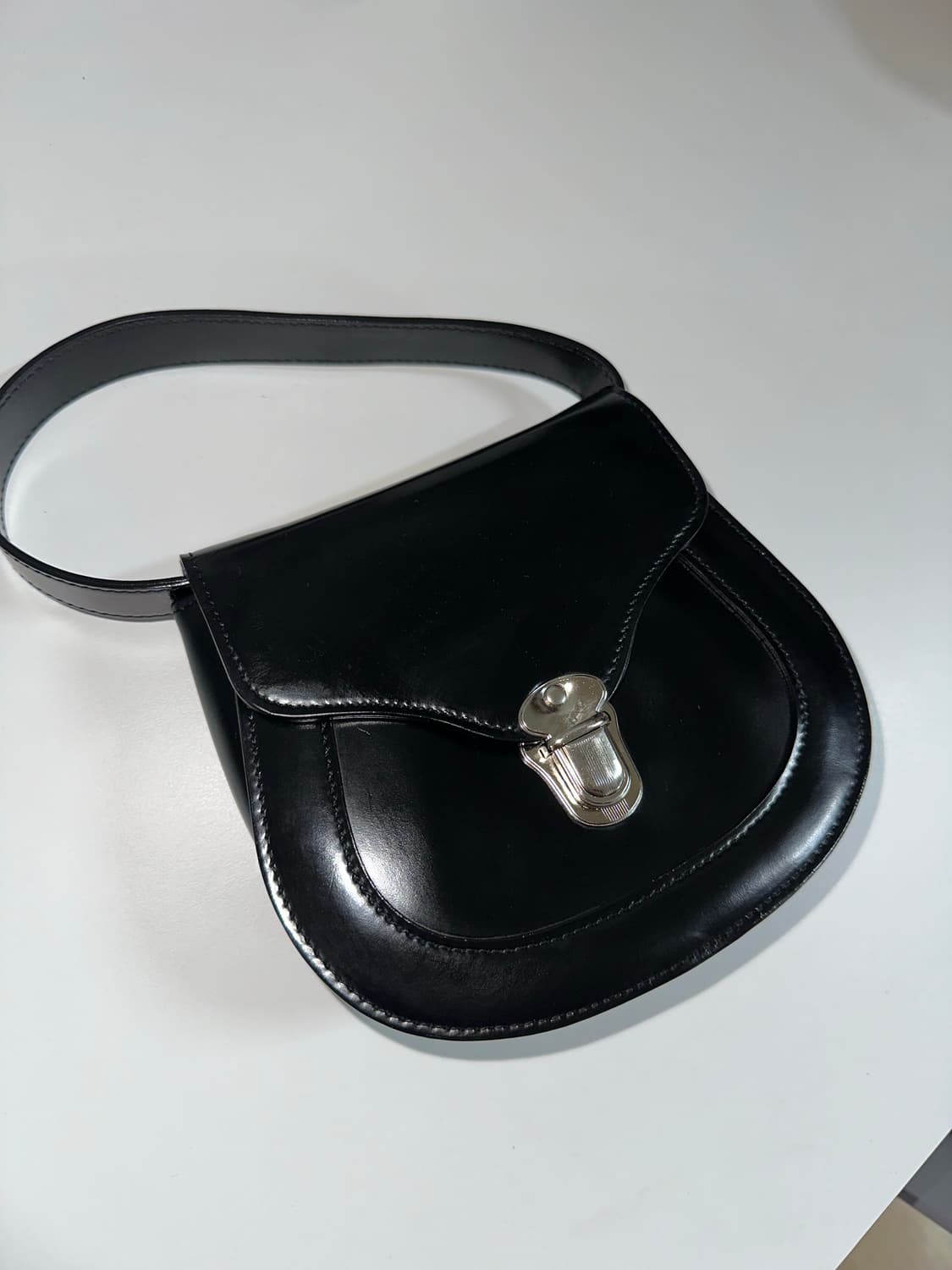 꼼데가르송 폴드 오버탑 미니백 블랙 상품이미지6