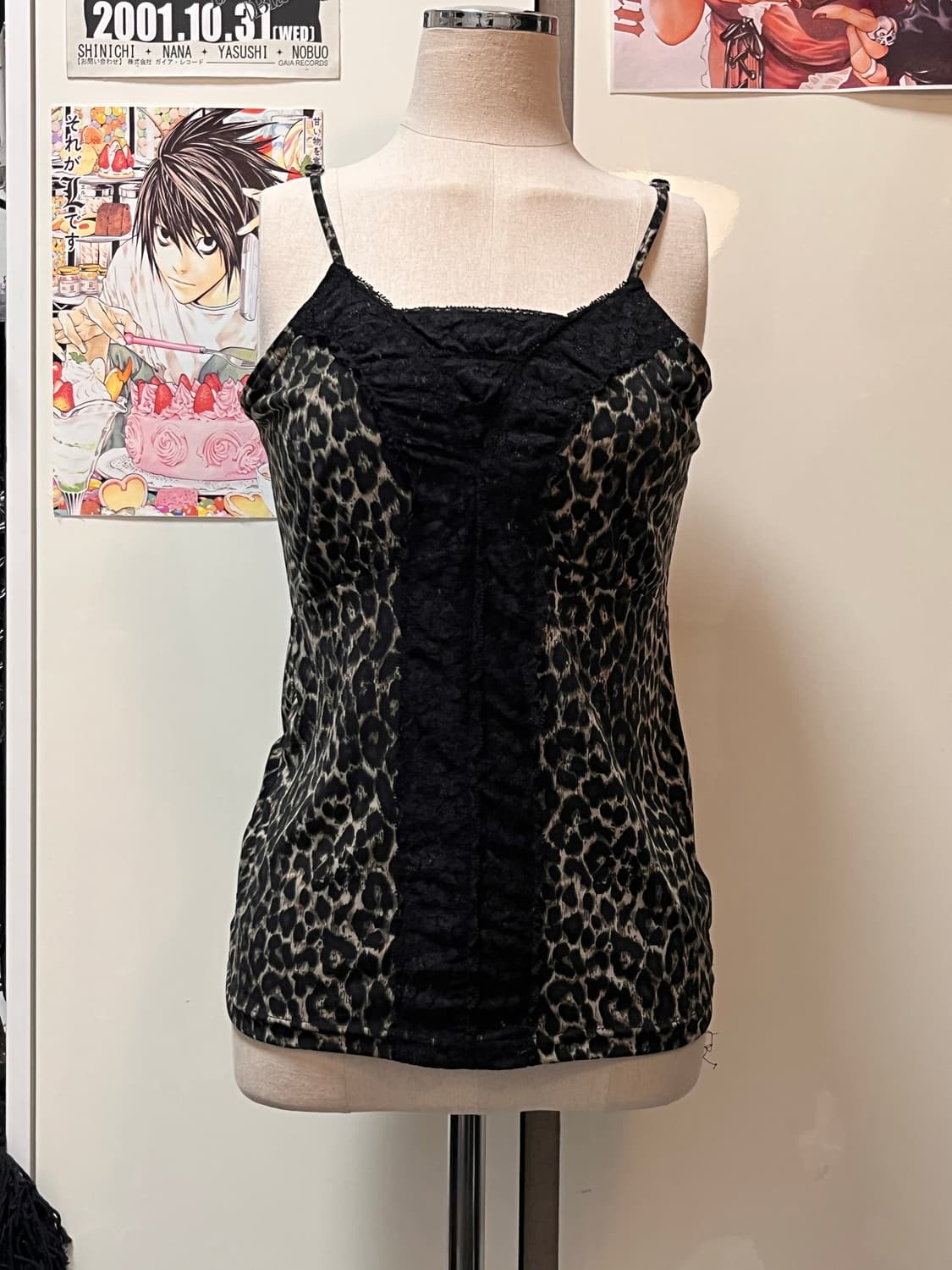 호피 블랙 레이스 나시탑 상품이미지3