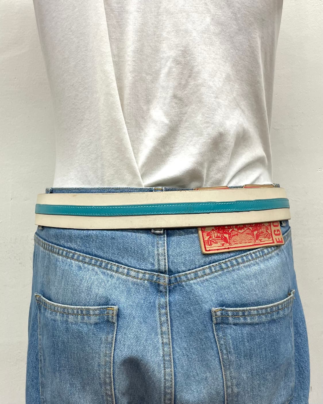 Retro Silver Star Cubic Blue Belt 상품이미지4