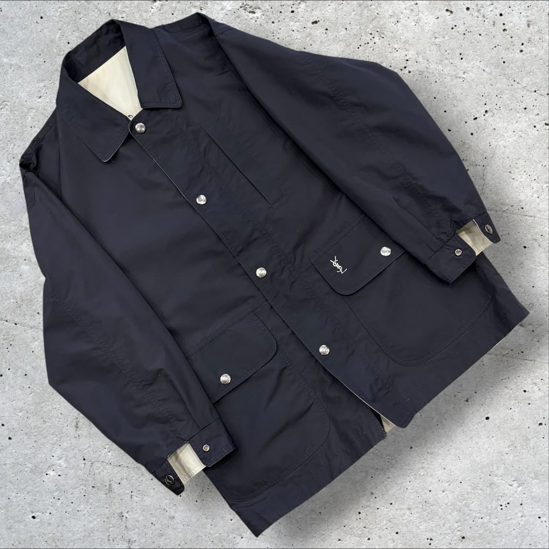 [95] 입생로랑 뿌르 옴므 리버시블 블랙 포켓 코튼 자켓 D387 상품이미지1