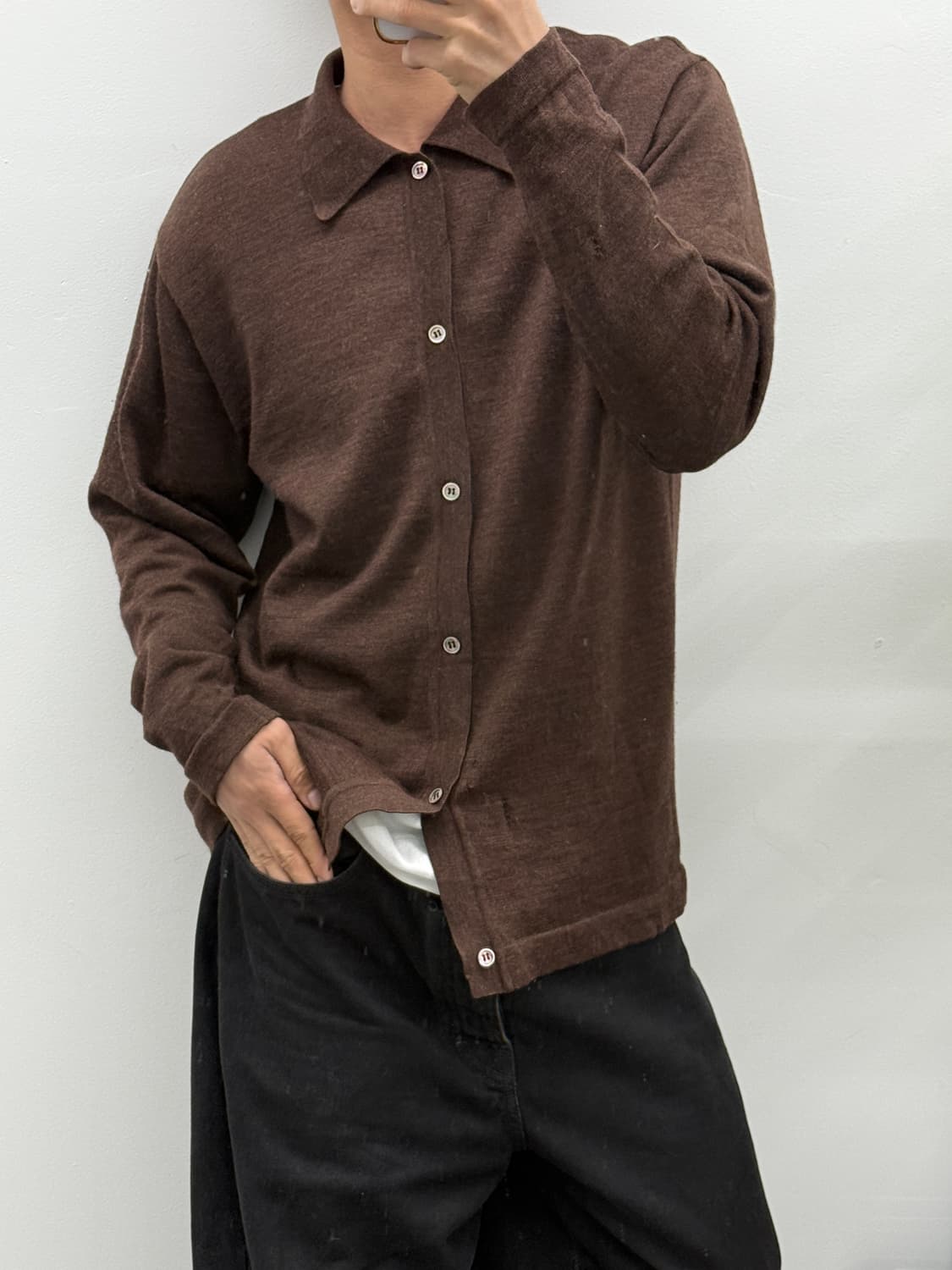 빈티지 폴스미스 브라운 가디건(데미지) 상품이미지3