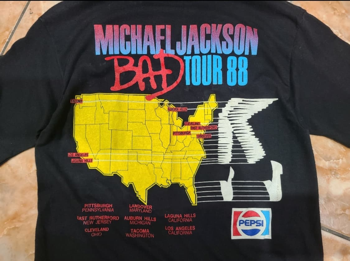 1988 마이클잭슨 BAD투어88 빈티지티셔츠 상품이미지4