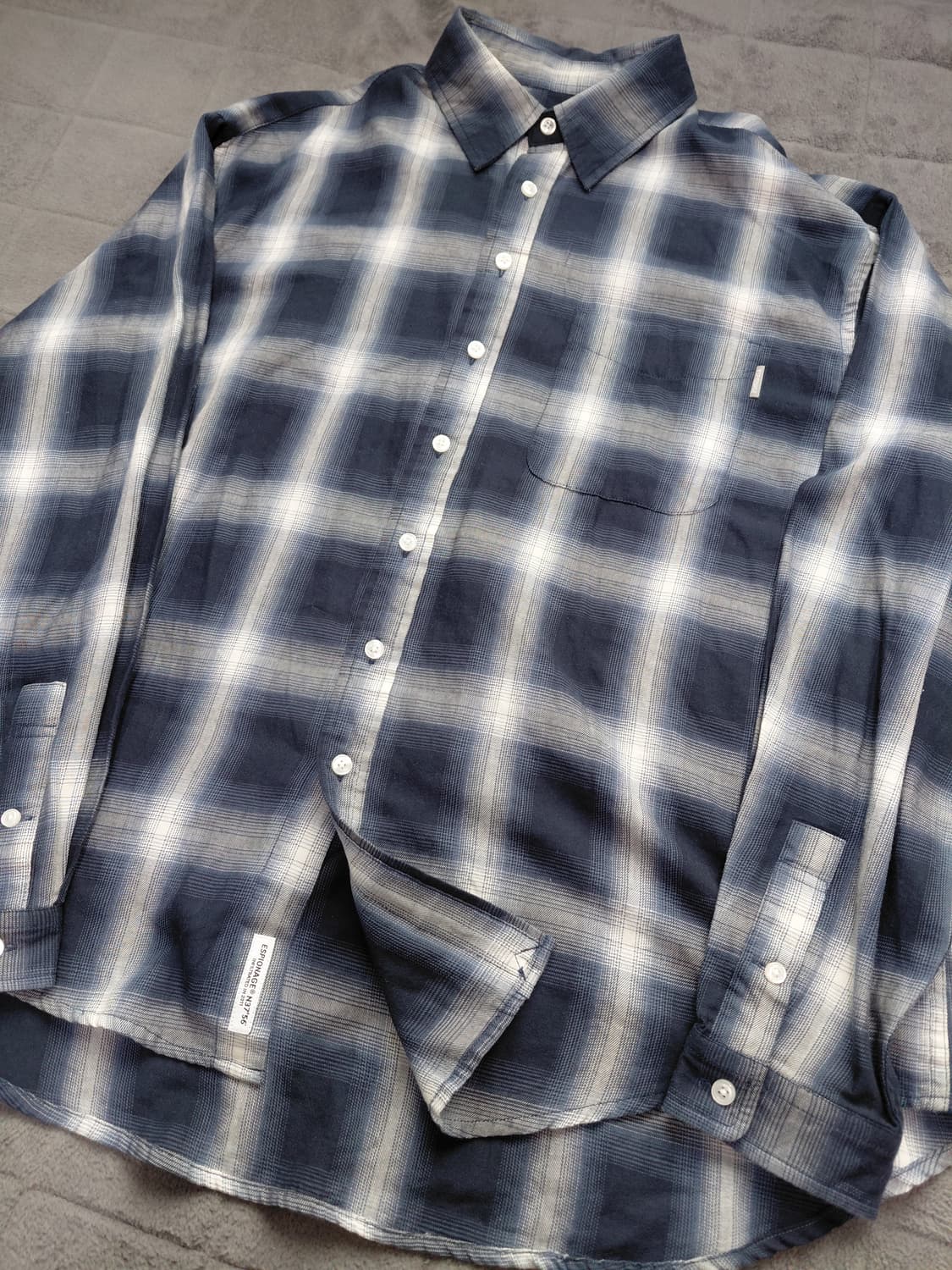 에스피오나지 옴브레 체크 셔츠 M 상품이미지4