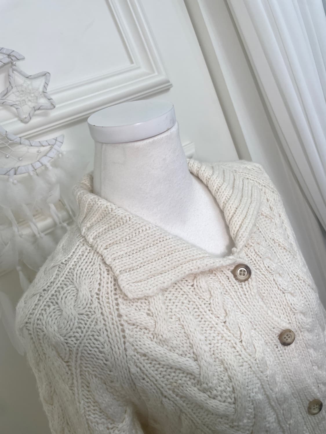 ivory twist basic collar cardigan 상품이미지7