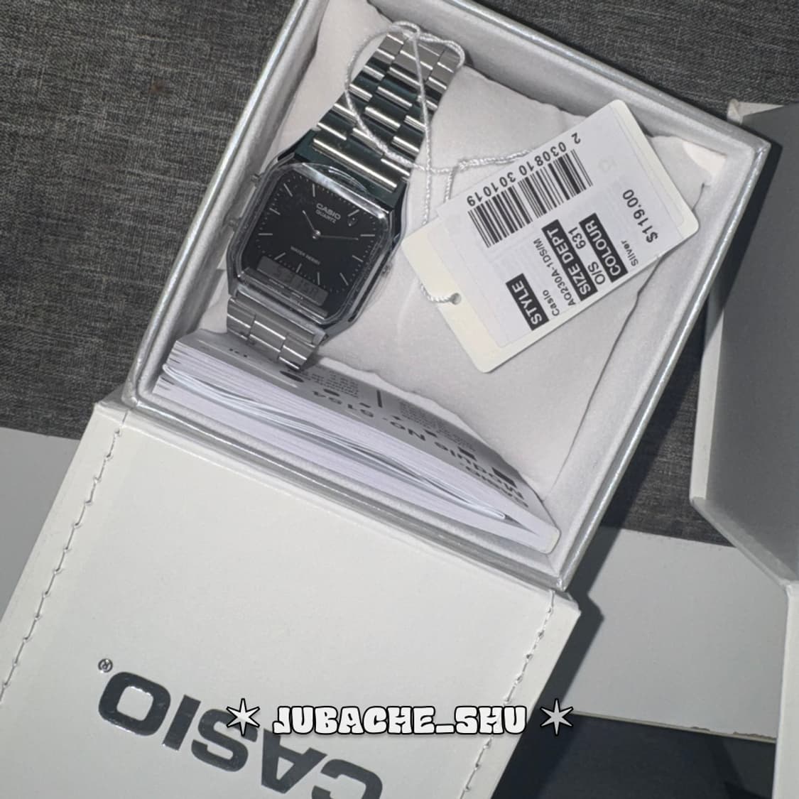 카시오 남녀공용 유니섹스 메탈 스퀘어 손목시계 AQ-230A-1DMQ 상품이미지2