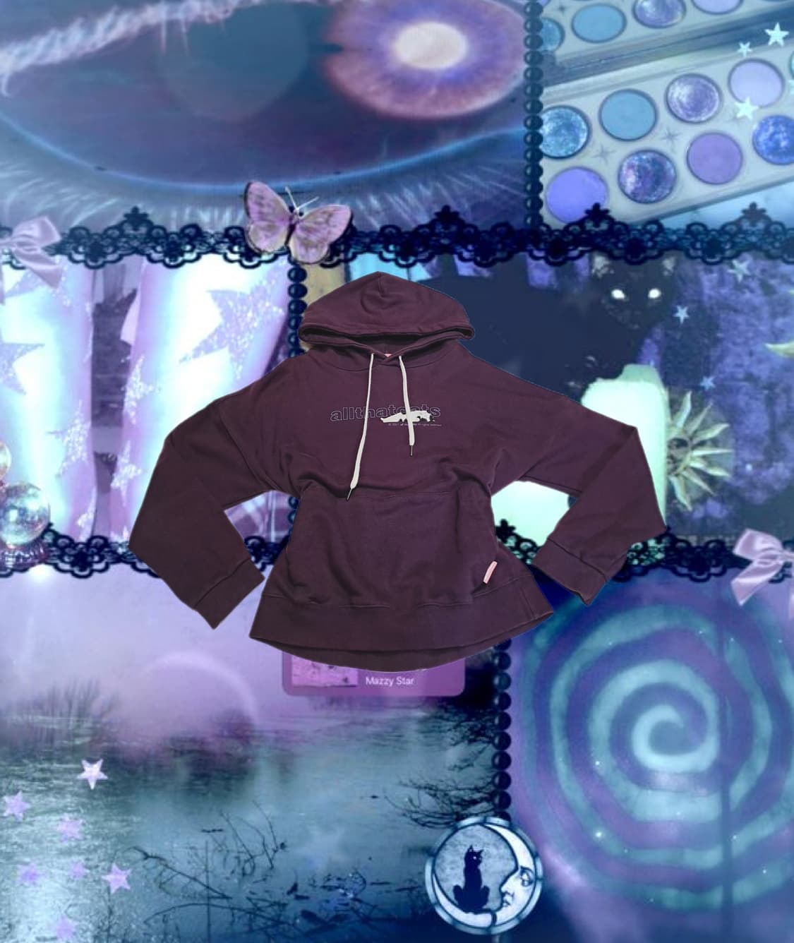 올댓케잌 올댓캣츠 딥퍼플 후드티 상품이미지1