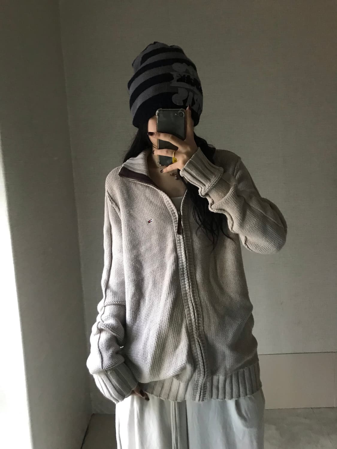 타미힐피거 오트밀 니트집업 상품이미지3