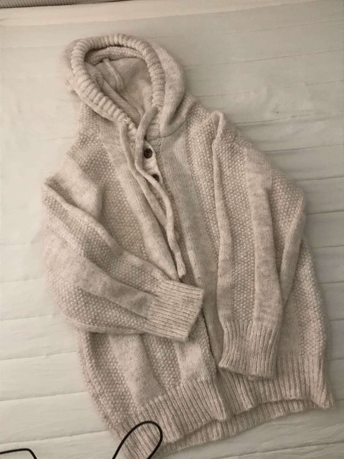 아이보리 니트 후드티 상품이미지2