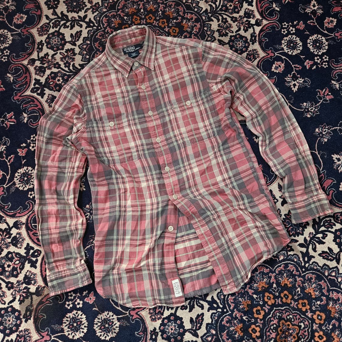 폴로랄프로렌 톤다운 핑크 체크 셔츠 S size 상품이미지1