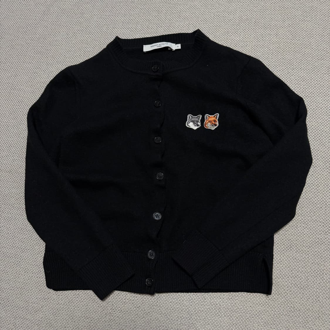 메종키츠네 더블폭스 블랙 가디건 상품이미지1