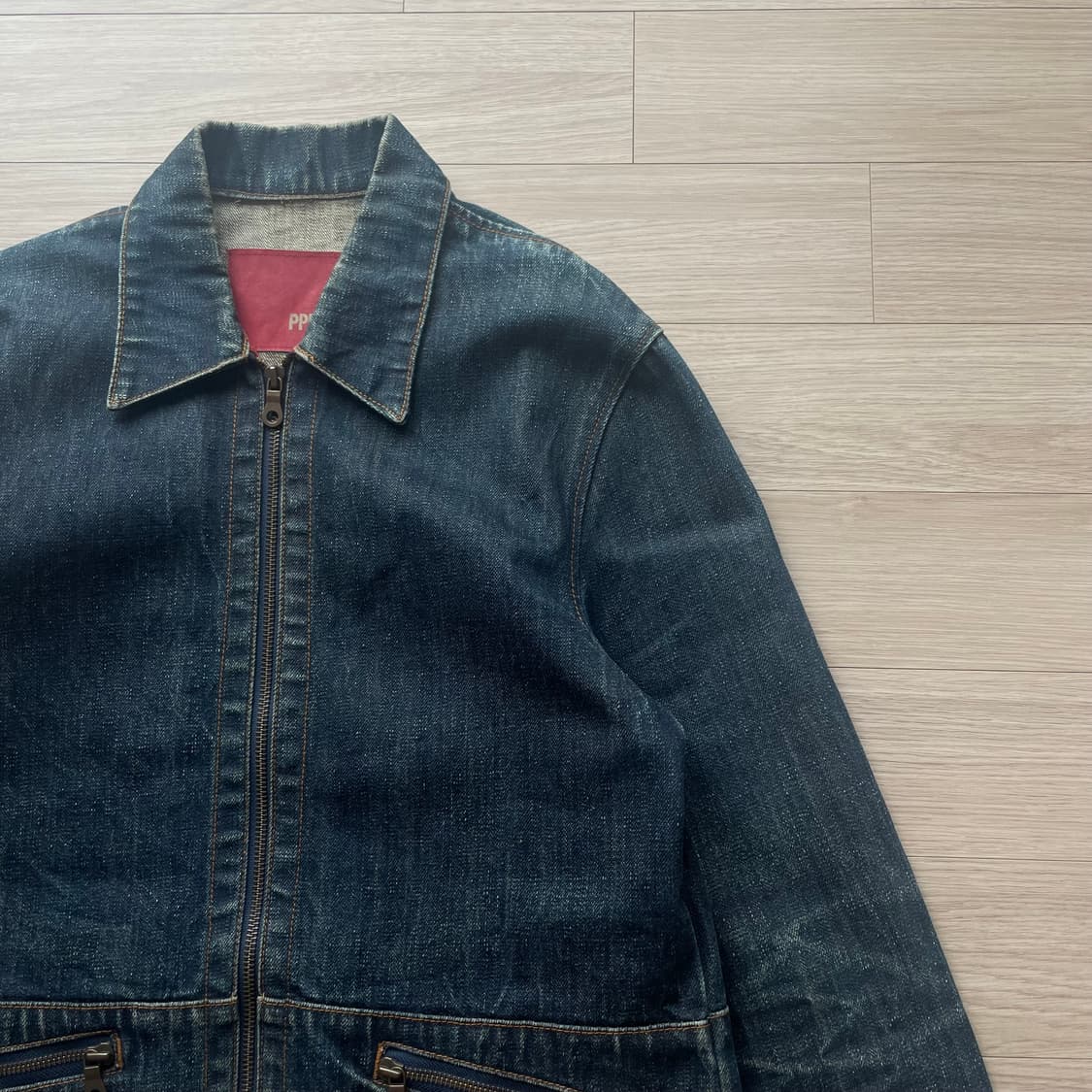 일본 빈티지 PPFM 워싱 데님 집업 자켓 청자켓 상품이미지3