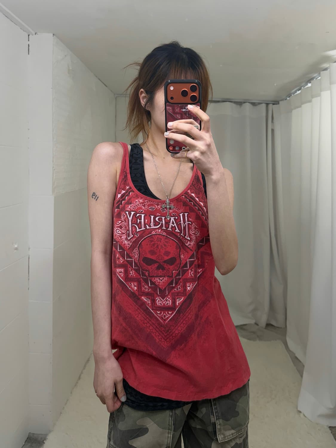 (상의 세트) 할리데이비슨 펑크 히피 유넥 나시 + 챠콜 에스닉 나시 상품이미지2