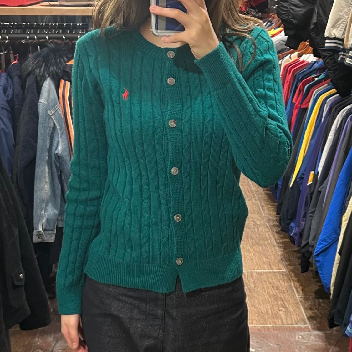 [HI] 폴로 니트 가디건 그린 상품이미지2