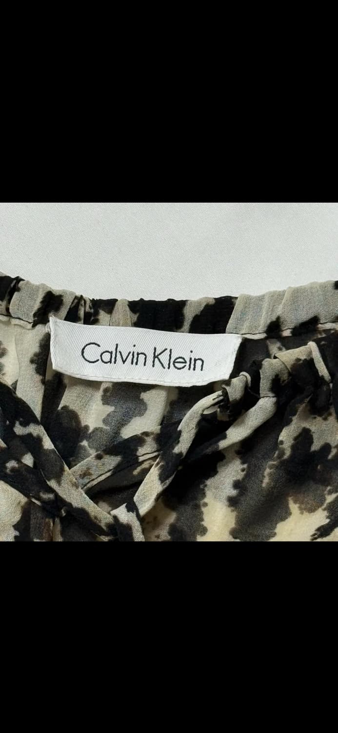 T128 캘빈클라인 레오파드 쉬폰 블라우스 (W) 상품이미지3