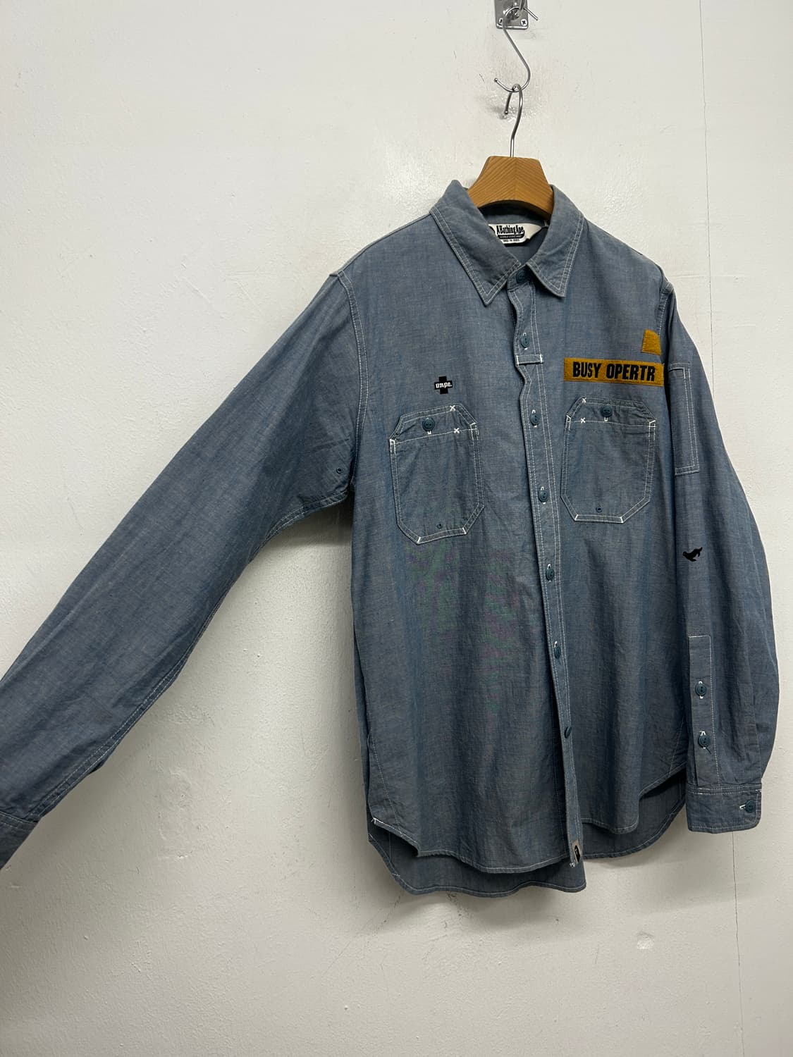 BAPE 베이프 샴브레이 셔츠 BUSY OPERTR 상품이미지4