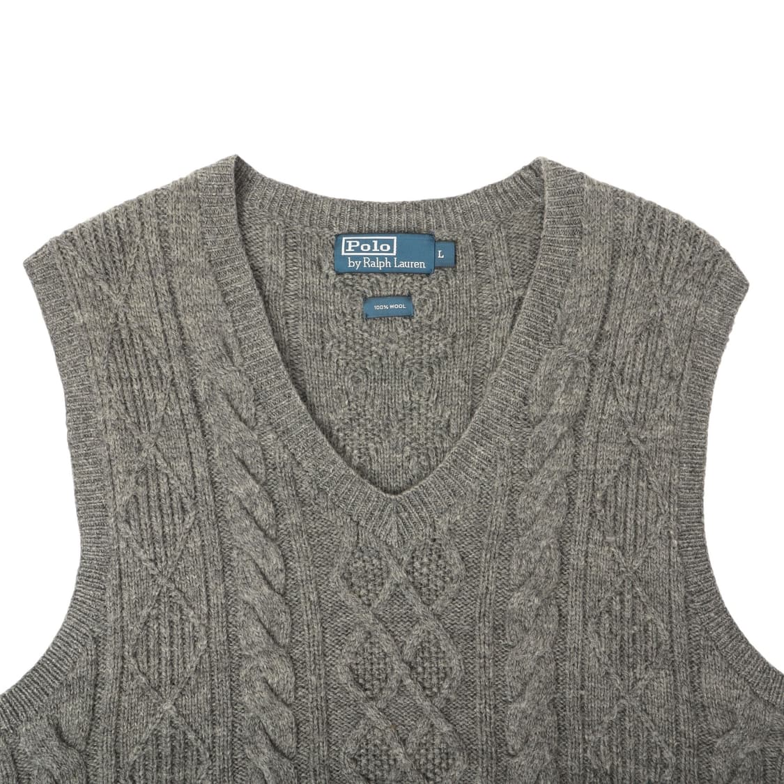 폴로 랄프로렌 그레이 울 피셔 케이블 니트 베스트 상품이미지2