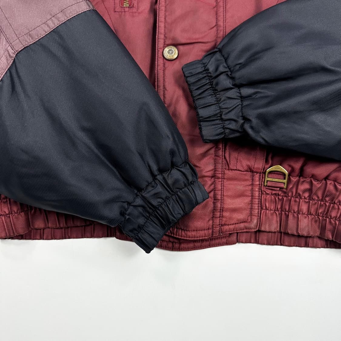 데상트 레트로 버건디 배색 점퍼 자켓 (L) 상품이미지6