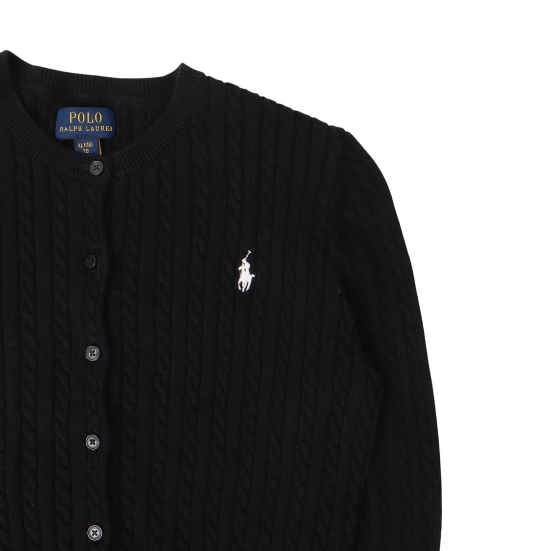 폴로 랄프로렌 블랙 코튼 케이블 니트 가디건 상품이미지3