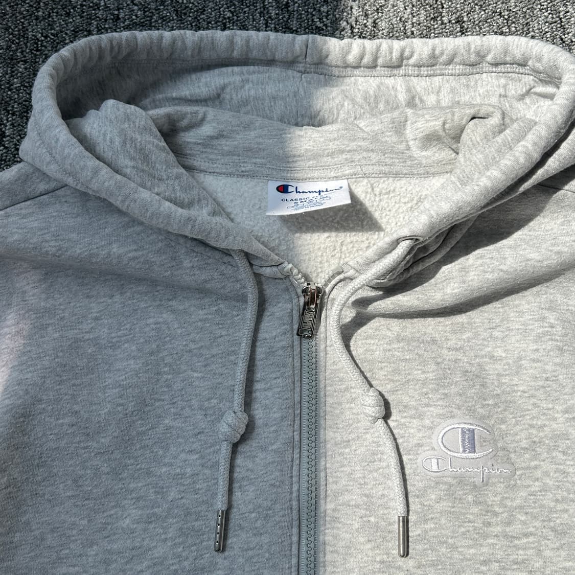 챔피온 그레이 로고 후드집업 상품이미지5
