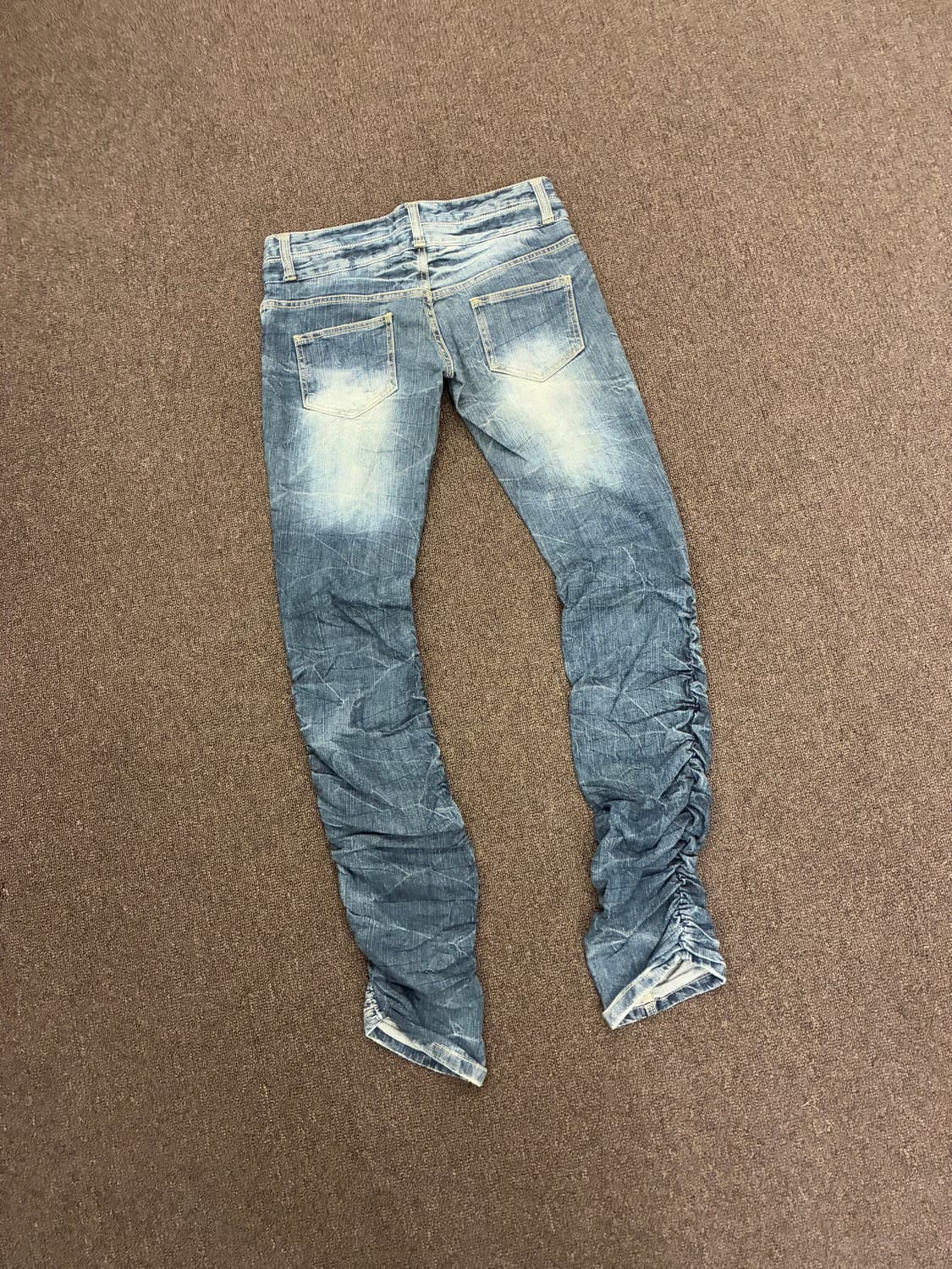 OS)Japanese vintage 여성 셔링 디자인 레이어드 데님팬츠 상품이미지10