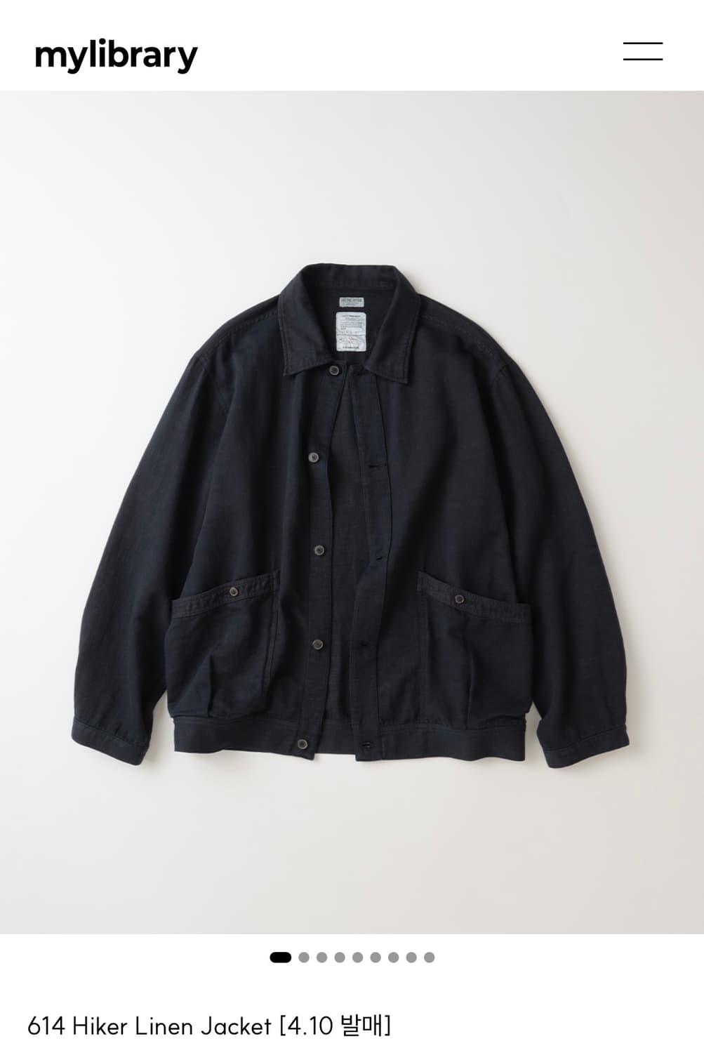 (구매) 마이라이브러리 614 하이커 린넨 자켓 4사이즈 L 상품이미지1