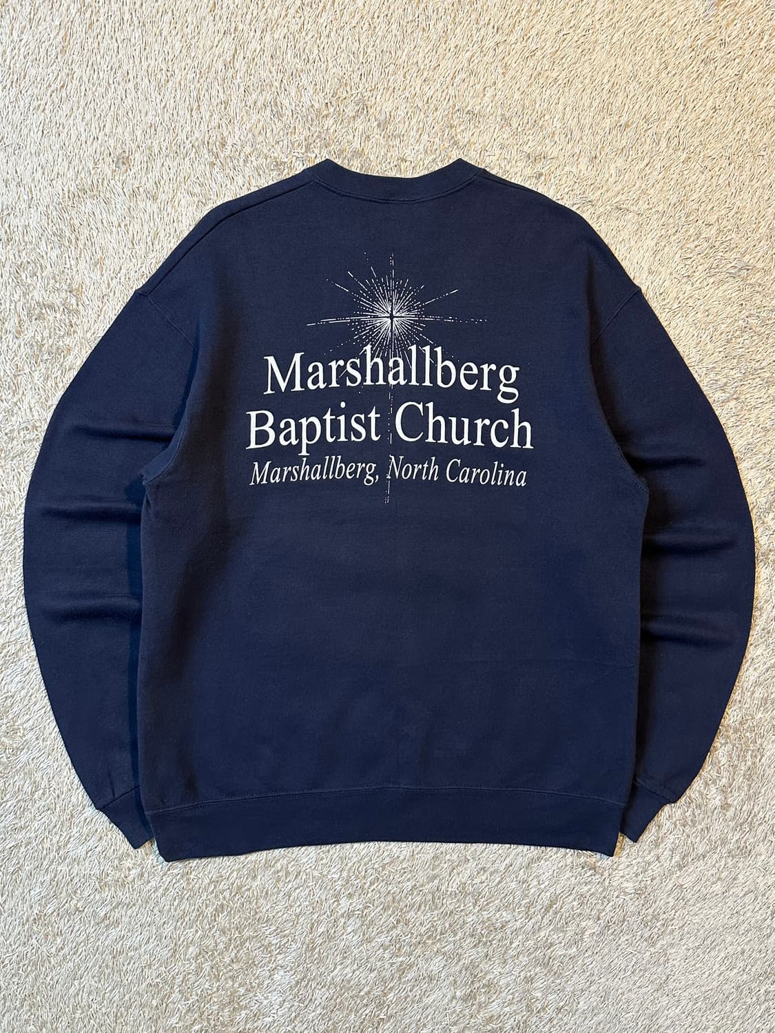 90's 리 LEE 올드스쿨 Christ 프린팅 맨투맨 네이비 상품이미지3